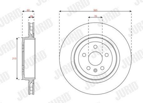Вентильований гальмівний диск jurid 563661JC1