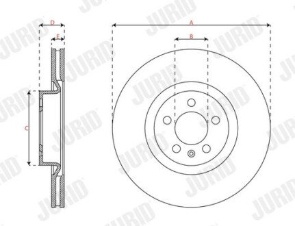 Вентилируемый тормозной диск jurid 563724JC