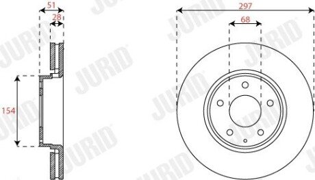 Гальмівний диск передній Mazda 6, CX-5 jurid 563356JC