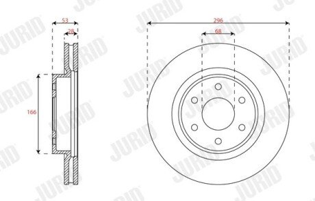 Гальмівний диск передній Nissan Navara, NP300 / Renault Alaskan jurid 563705JC