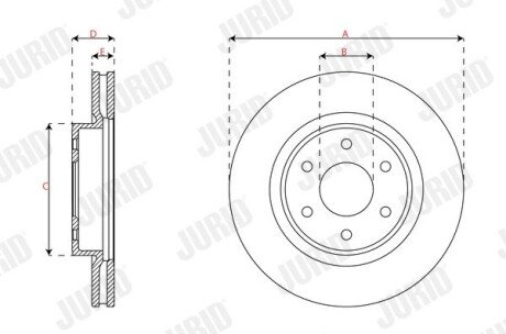 Гальмівний диск передній Nissan Navara, NP300 / Renault Alaskan jurid 563705JC