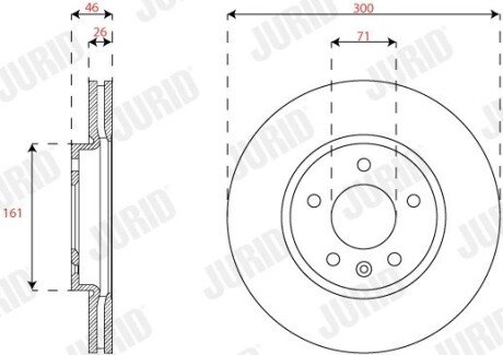 Гальмівний диск передній Opel Insignia B (2017->) jurid 563310JC