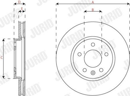 Гальмівний диск передній Opel Insignia B (2017->) jurid 563310JC