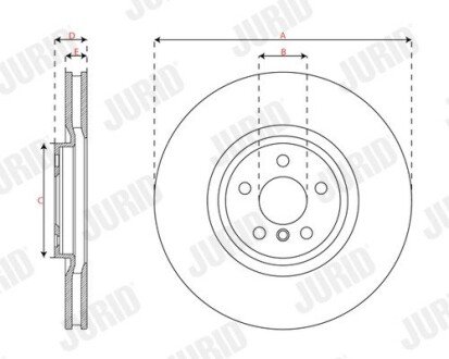 Гальмівний диск передній правий BMW 1-Series, 2-Series, X1, X2 / Mini jurid 563669JC1