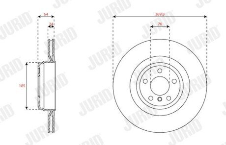 Гальмівний диск задній BMW 5-Series, 7-Series jurid 563515JC1