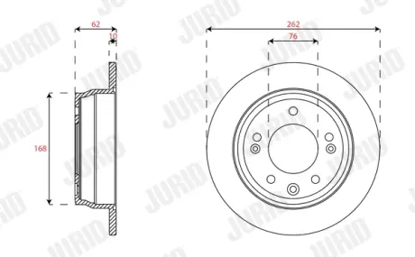 Гальмівний диск задній Hyundai Sonata VI, VII (2014->) / KIA Optima (2010->) Jurid 563591JC