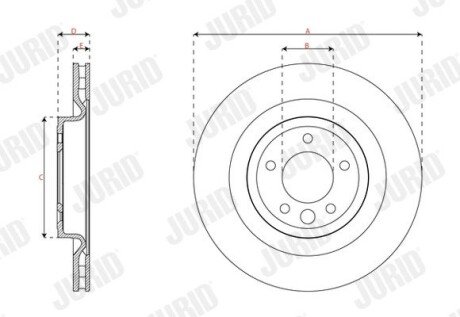 Гальмівний диск задній Land Rover Discovery V, Range Rover IV, Range Rover Sport II jurid 563399JC1
