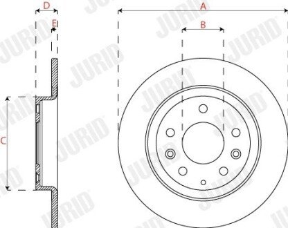 Гальмівний диск задній Mazda CX-3 (2015->) jurid 563285JC
