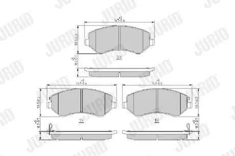JURID CHRYSLER К-т тормозных колодок передн.Voyager 00- jurid 573118J Додж