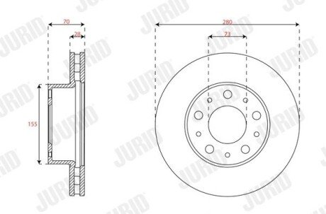 CITROEN диск гальмівний передн.Jumper,Fiat Ducato,Boxer 06- jurid 563716JC