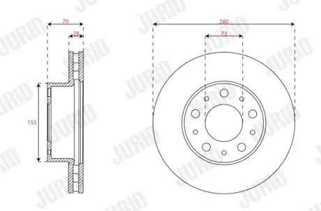 JURID CITROEN диск гальмівний передн.Jumper,Fiat Ducato,Boxer 06- jurid 563716JC Фиат Дукато 250