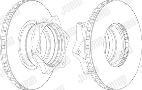 DB Диск тормозной задн. Vario 614-814 324x30 (вентил.) jurid 569112J