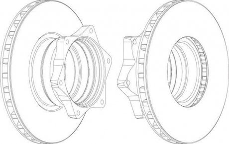 DB Диск тормозной задн. Vario 614-814 324x30 (вентил.) jurid 569112J