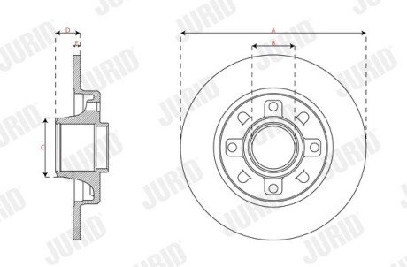 Диск гальм. задн. (+підшипник + кільце ABS) CITROEN C3 Aircross II jurid 563402J1