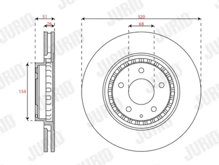 JURID MAZDA Диск гальмівний передній CX-5 (KF) 2.2 D 17- Jurid 563714JC