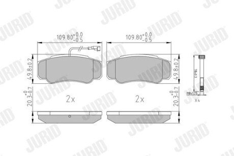 NISSAN Колодки гальмівні задн. CABSTAR 06- jurid 573318J