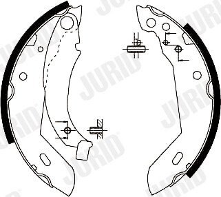 Щеки тормозные задн. PEUGEOT 1,0-1,9 RENAULT 1,1-1,9 jurid 361313J