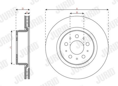 TESLA диск гальм. передній Model 3 jurid 563658JC
