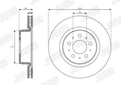 JURID TESLA диск гальм. передній Model 3 jurid 563658JC