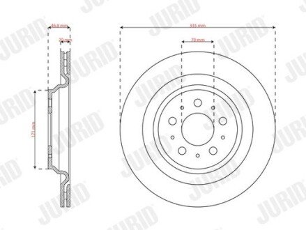 TESLA Диск гальм. задній MODEL 3 jurid 563659JC-1