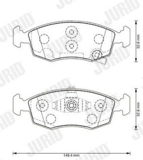 Тормозные кол. пер. FIAT Panda 12- jurid 573366J