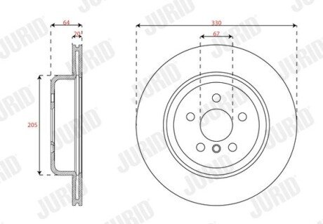 JURIDT BMW диск гальм. задн. лів. 3 G20 jurid 563685JC1