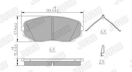 Колодки ручного (стоячого) гальма jurid 574031J
