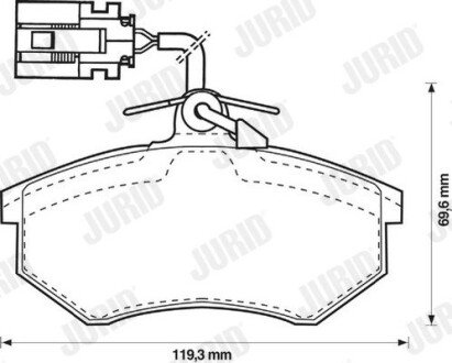 Передні тормозні (гальмівні) колодки jurid 571856J на Фольксваген Гольф 3