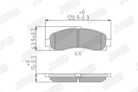 Передние тормозные колодки jurid 572257J Ниссан Micra к11