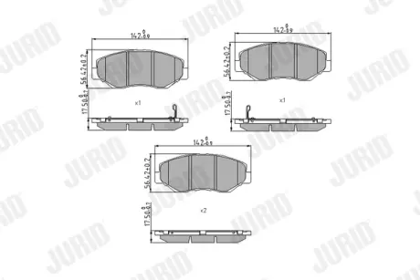 Передние тормозные колодки jurid 572504J Хонда Пилот