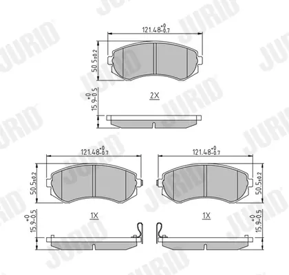 Передние тормозные колодки jurid 572541J