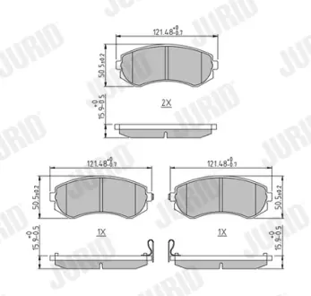 Передние тормозные колодки jurid 572541J Ниссан Almera n15