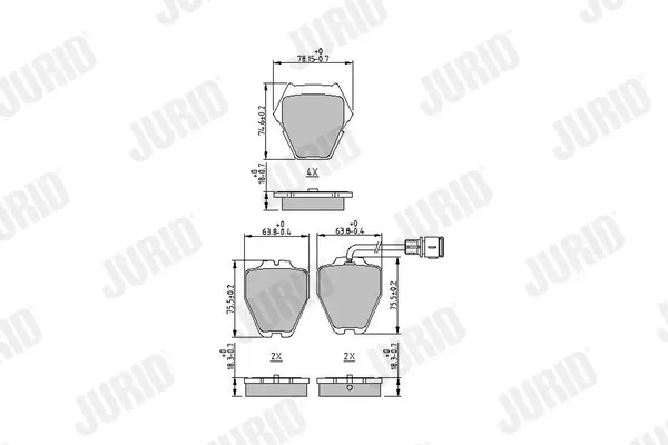 Передние тормозные колодки jurid 573208J