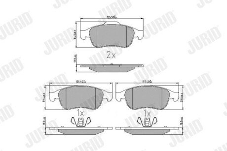 Передние тормозные колодки jurid 573268J на Рено Megane