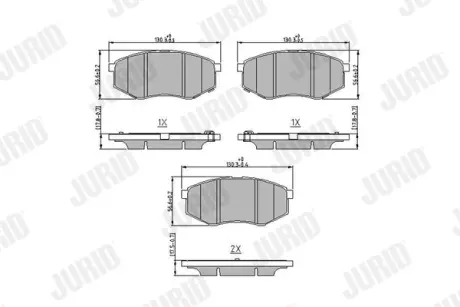 Передние тормозные колодки jurid 573454J Hyundai I20