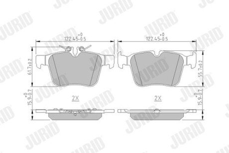 Передние тормозные колодки jurid 573609J на Мерседес C-Class S205/A205/C205