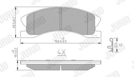 Передние тормозные колодки jurid 573636J на Jeep Grand Cherokee