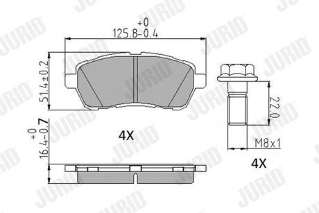 Передние тормозные колодки jurid 573747J