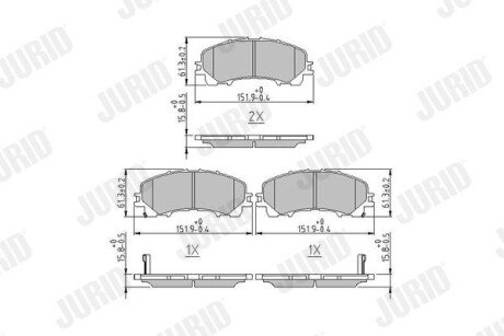 Тормозні (гальмівні) колодки jurid 573789J на Infiniti Q50