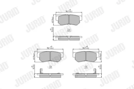 Задние тормозные колодки jurid 572557J Киа Маджентис 2007