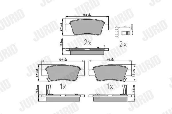 Задние тормозные колодки jurid 572606J