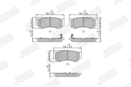 Задние тормозные колодки jurid 572608J на Хендай Санта фе 2