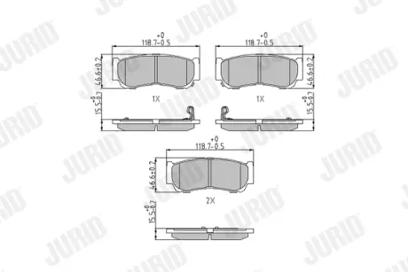 Задние тормозные колодки jurid 572608J Hyundai Санта фе 2