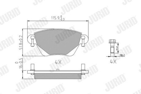 Задние тормозные колодки jurid 573012J на Ягуар X type