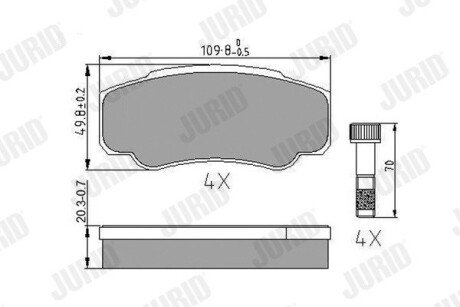 Задние тормозные колодки jurid 573115J на Фиат Дукато 250