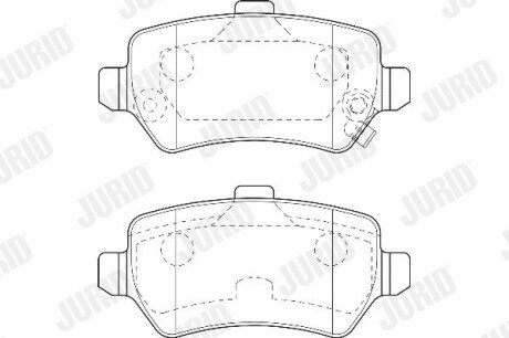 Задні тормозні (гальмівні) колодки jurid 573122D