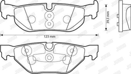 Задні тормозні (гальмівні) колодки jurid 573139JC