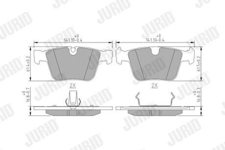 Задние тормозные колодки jurid 573232J на Мерседес R-Class w251