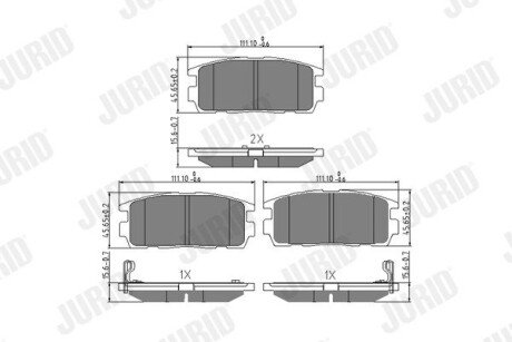 Задние тормозные колодки jurid 573386J на Chevrolet Captiva c140