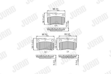 Задние тормозные колодки jurid 573393J